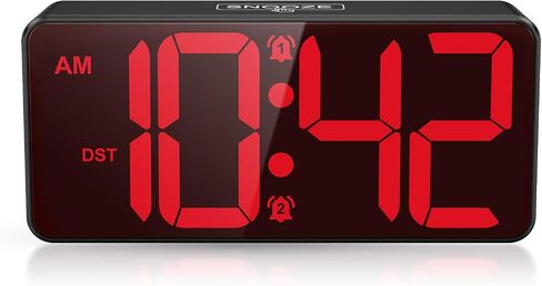AMIR Digital Clock for Bedroom, Battery Powered Bedside Alarm Clock with 4 Adjustable Brightness, 3 Adjustable Volume, Night Mode, DST, 12/24H, Dual Alarm Desk Clock for Seniors, Kids, Teens in Saudi Arabia