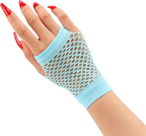 Fingerless Fishnet Gloves for Women Short Mesh Net Gloves 80s 90s Party Costume Accessories Emo Goth Y2K Outfits in Saudi Arabia