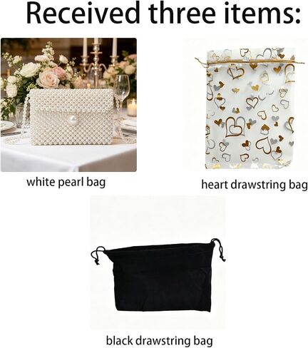Luxury Women's White Pearl Clutch Bag, Artificial Pearl Beaded Chain Bag Purse Handmade Evening Bags for Party Wedding Bridal Party Travel Prom 7.5x5in in Kuwait