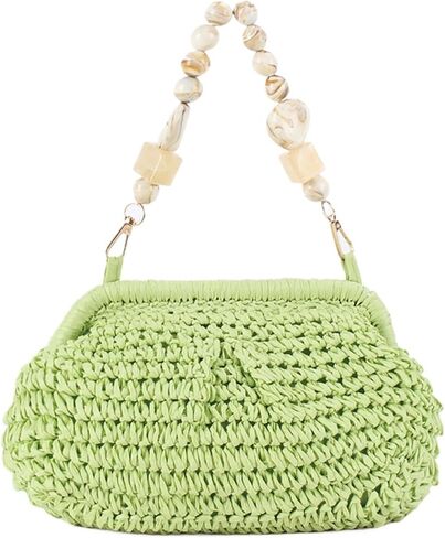 Handwoven Straw Clutch Bag for Women Summer Vacation Evening Handbag Boho Resort Raffia Crochet Clutch Purse in Kuwait