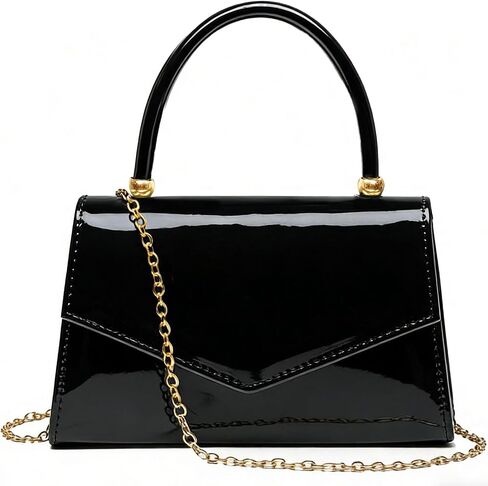 Evening Patent Leather Handbag Purse Formal Women's Clutch Bag Top Handle for Wedding Party Prom Cocktail in Saudi Arabia