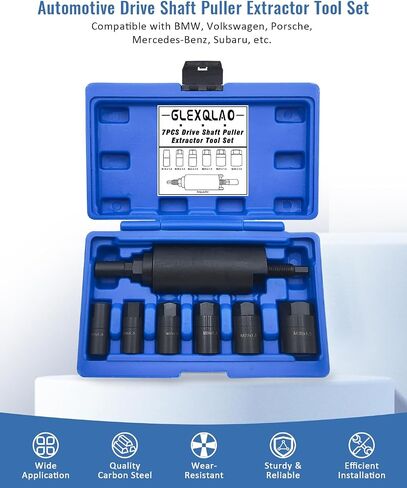 Drive Shaft Puller Extractor Tool Set Compatible with BMW Porsche Subaru VW E32 X5, 7PCS Drive Shaft Pulling Removal Kit with 6 Adapters (M16, M20, M22, M24, M27, M30)-Red in Kuwait
