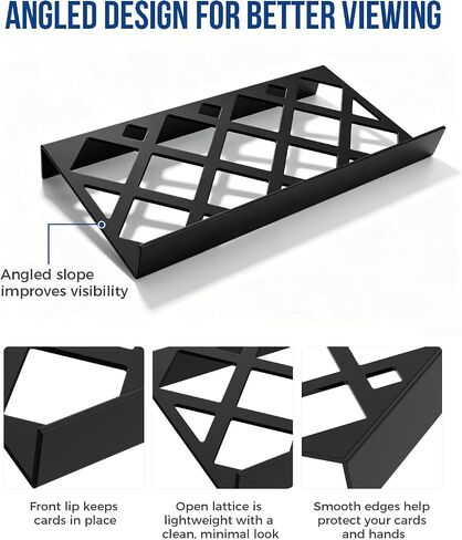 24 Pieces Trading Card Display Risers , Black Acrylic Card Show Display Stands, Modular Showcase Trays for Cardshow Vendor Showcase Sports Card and Board Games, Card Risers For Display Case, 72 Slot in Saudi Arabia