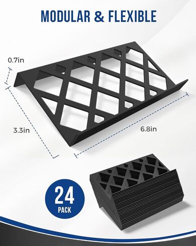 24 Pieces Trading Card Display Risers , Black Acrylic Card Show Display Stands, Modular Showcase Trays for Cardshow Vendor Showcase Sports Card and Board Games, Card Risers For Display Case, 72 Slot in Saudi Arabia