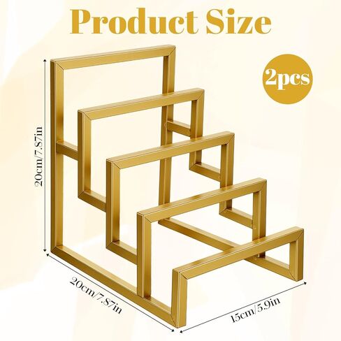 Kifmurase 2PCS Purse Display Stand 4-Tier Metal Wallet Holder Risers Stand, 1.5 Inch Spacing Clutch Rack Handbag Stand Shelf, Counter Purse Wallet Organizer for Sunglasses Home Retail Store Vendor in Kuwait