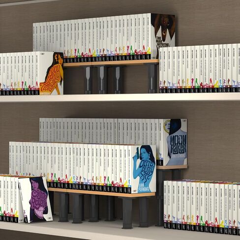 Manga Shelf Risers, 2 Pack Bookshelf Risers for Double Row Book Display, Height Adjustable, Light Wood Finish, Space Saving Organizer for Manga, Figures & Collectibles in Saudi Arabia