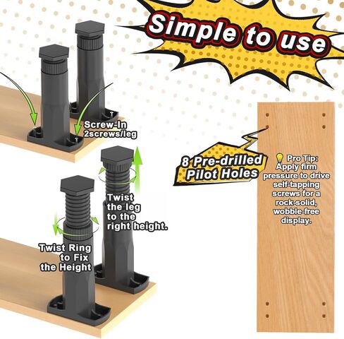Manga Shelf Risers, 2 Pack Bookshelf Risers for Double Row Book Display, Height Adjustable, Light Wood Finish, Space Saving Organizer for Manga, Figures & Collectibles in Saudi Arabia