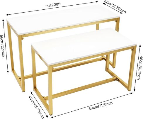 2PCS Metal Nesting Tables, Gold Display Riser Shelf, 110lbs Load Capacity Retail Displays, Display Riser Shelf for Store & Home, Shoes in Saudi Arabia