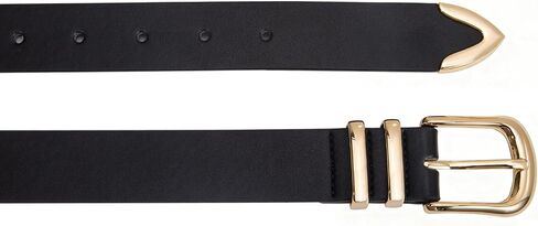 VATAN Women Leather Belt for Jeans Dresses Pants Fashion Ladies Casual Waist Belt with Gold Buckle in Saudi Arabia
