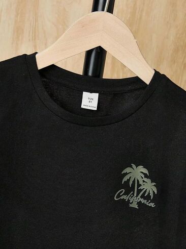 Boys Short Sleeve T-Shirt and Shorts Set Summer Athletic Casual Outfit Kids Boys Clothes For 8-14Y in Kuwait