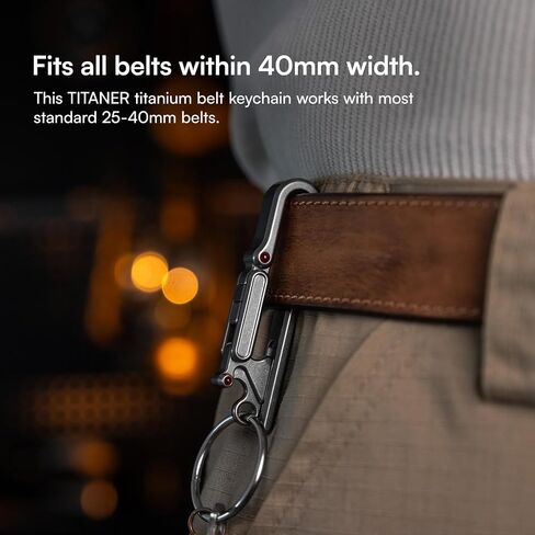Titanium Belt Keychain,with Two-Stage Unlocking Gravity Lock,40mm Wide Opening EDC Key Chain for Men Women in Saudi Arabia