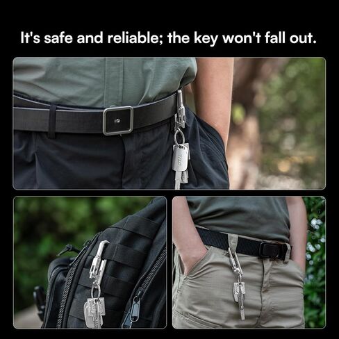 Titanium Belt Keychain,with Two-Stage Unlocking Gravity Lock,40mm Wide Opening EDC Key Chain for Men Women in Saudi Arabia