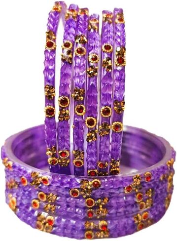 Shemass™ Heart Design Trendy Bangle Set For Women & Girls |Indian Bollywood Colourful Glass Bangles Collection in Saudi Arabia