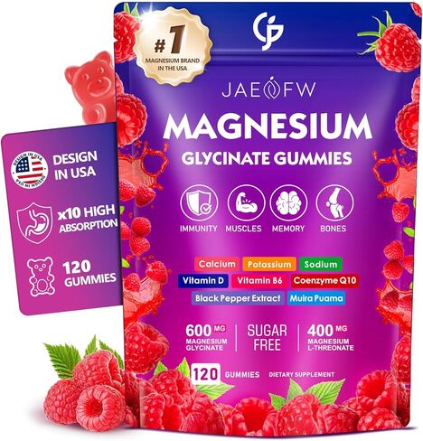 Magnesium Glycinate Gummies 1000mg – High Absorption Magnesium Complex with CoQ10, Vitamin D3 & B6 for Adults & Kids – Promotes Energy Balance, Focus, and Muscle Function 120 in Saudi Arabia