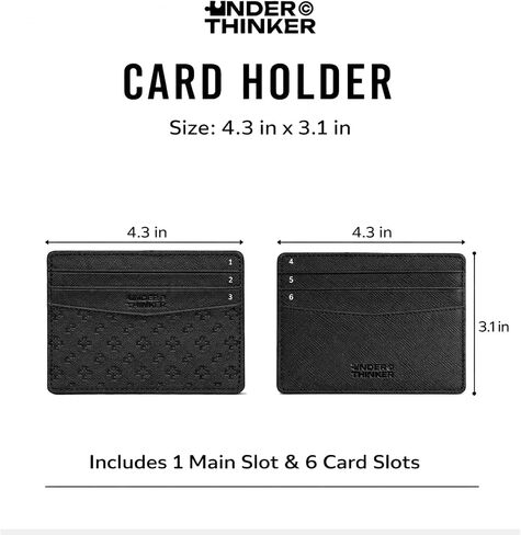 حامل بطاقات RFID من Under THINKER للرجال والنساء، محفظة بطاقات رفيعة من الجلد الصناعي مع صندوق هدايا متضمن، هدية للأب in Kuwait