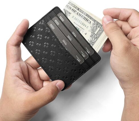 حامل بطاقات RFID من Under THINKER للرجال والنساء، محفظة بطاقات رفيعة من الجلد الصناعي مع صندوق هدايا متضمن، هدية للأب in Kuwait