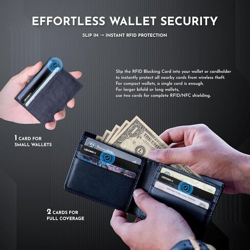 RFID Blocking Cards 6 Pack | Anti-Theft Contactless NFC Protection for Debit Credit Cards & Wallet | Slim & Durable | 2 RFID Sleeves Included | Black in Saudi Arabia