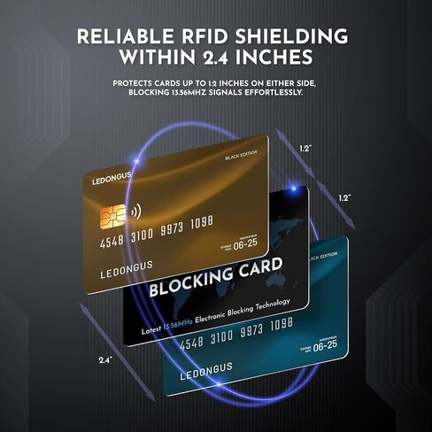 RFID Blocking Cards 6 Pack | Anti-Theft Contactless NFC Protection for Debit Credit Cards & Wallet | Slim & Durable | 2 RFID Sleeves Included | Black in Saudi Arabia