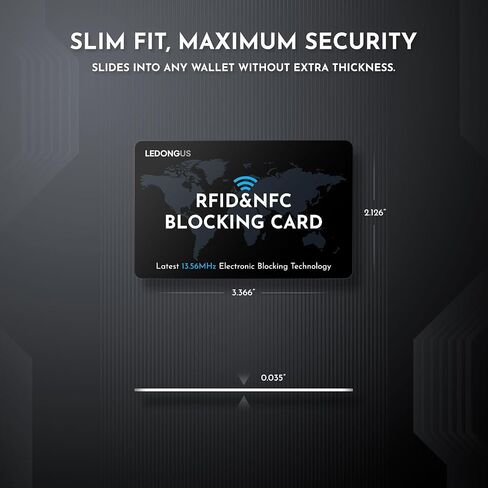 RFID Blocking Cards 6 Pack | Anti-Theft Contactless NFC Protection for Debit Credit Cards & Wallet | Slim & Durable | 2 RFID Sleeves Included | Black in Saudi Arabia