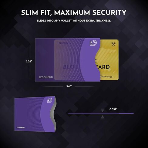 RFID Blocking Cards 6 Pack | Anti-Theft Contactless NFC Protection for Debit Credit Cards & Wallet | Slim & Durable | 2 RFID Sleeves Included | Black in Saudi Arabia