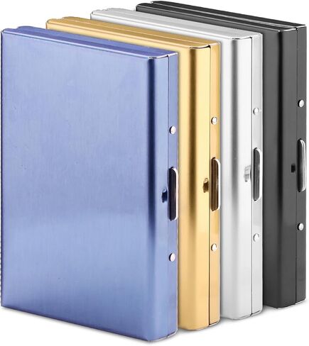 4 Pack Stainless Steel Credit Card Holder, RFID Blocking Slim Small Metal Credit Card Wallet, Hard Case Protector 6 Accordion Slots Business Card Holder in Kuwait
