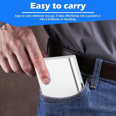 4 Pack Stainless Steel Credit Card Holder, RFID Blocking Slim Small Metal Credit Card Wallet, Hard Case Protector 6 Accordion Slots Business Card Holder in Kuwait