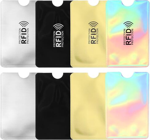 Skrfren RFID حجب الأكمام لحماية بطاقات الائتمان، 8 قطع RFID حجب الأكمام بطاقة الائتمان كم حامي للنساء الرجال، حماية فعالة للائتمانات الخاصة بك، والخصم، وبطاقات الهوية in Kuwait