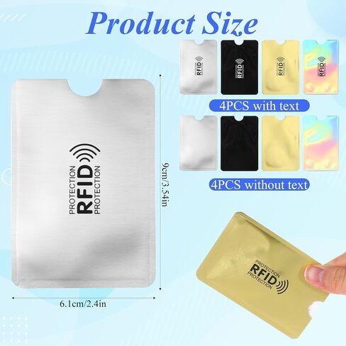 Skrfren RFID حجب الأكمام لحماية بطاقات الائتمان، 8 قطع RFID حجب الأكمام بطاقة الائتمان كم حامي للنساء الرجال، حماية فعالة للائتمانات الخاصة بك، والخصم، وبطاقات الهوية in Kuwait