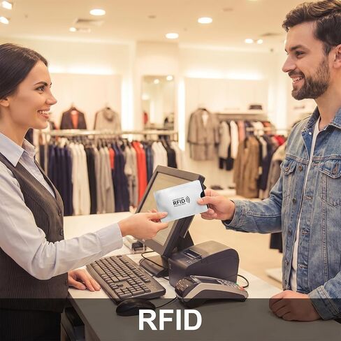 Skrfren RFID حجب الأكمام لحماية بطاقات الائتمان، 8 قطع RFID حجب الأكمام بطاقة الائتمان كم حامي للنساء الرجال، حماية فعالة للائتمانات الخاصة بك، والخصم، وبطاقات الهوية in Kuwait