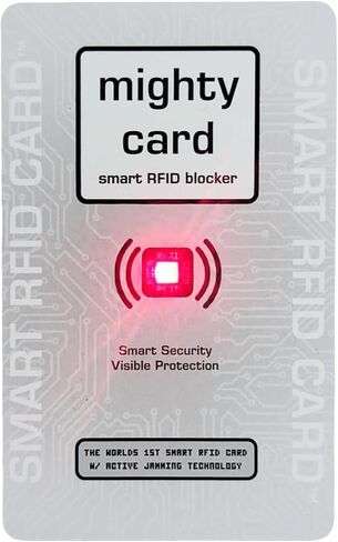 Smart RFID Card w LED Signal Detection - Blocks Wireless Skimming – Credit Card Protector for Wallets – Stops NFC/RFID Scanners – Skimming Protection in Kuwait