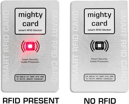 Smart RFID Card w LED Signal Detection - Blocks Wireless Skimming – Credit Card Protector for Wallets – Stops NFC/RFID Scanners – Skimming Protection in Kuwait