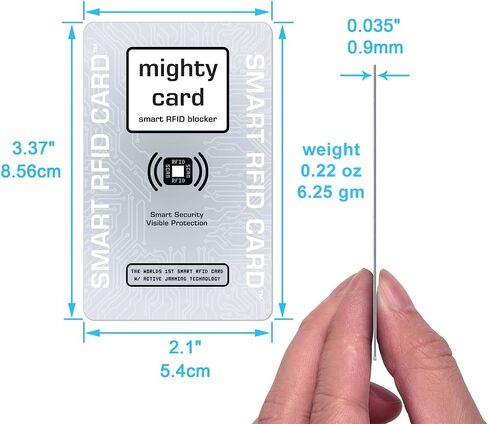 Smart RFID Card w LED Signal Detection - Blocks Wireless Skimming – Credit Card Protector for Wallets – Stops NFC/RFID Scanners – Skimming Protection in Kuwait