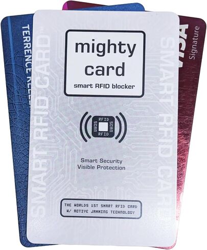 Smart RFID Card w LED Signal Detection - Blocks Wireless Skimming – Credit Card Protector for Wallets – Stops NFC/RFID Scanners – Skimming Protection in Kuwait