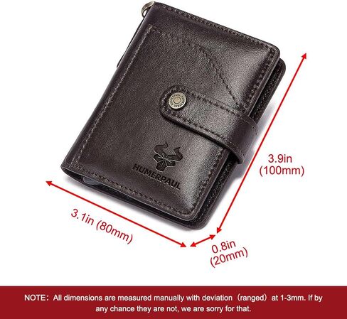 Men's chain wallet, RFID-protected genuine leather double-sided folding wallet, automatic card-issuing wallet in Kuwait
