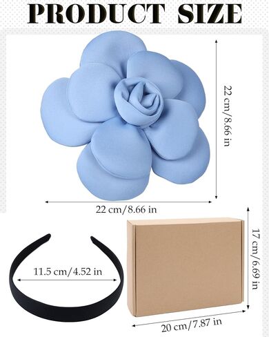 Zinniday Rose Flower Fascinators Hats - 2026 Elegant Extra Large Fascinator Hat Rose Cocktail Headpiece for Women Church in Kuwait