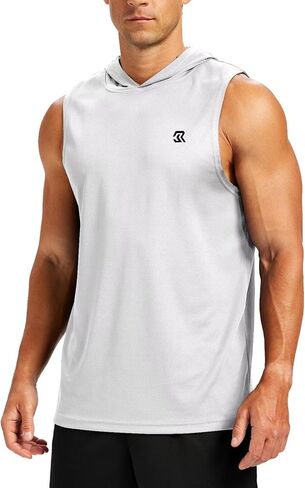 Mens Workout Hooded Tank Tops Bodybuilding Muscle Cut Off Shirts Sleeveless Gym Hoodies in Saudi Arabia