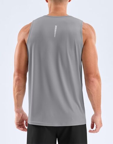 G Gradual Men's Workout Tank Tops Sleeveless Muscle Shirts Summer UPF 50+ Quick Dry Shirts for Men Athletic Running Gym(Light Grey,2XL) in Kuwait