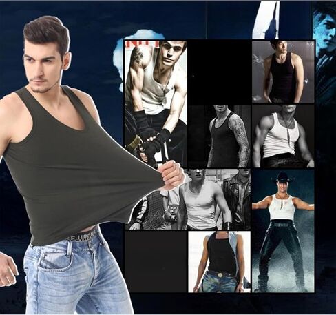 3 Pack Men Tank Tops Sleeveless Undershirt Breathable Casual Comfortable Vest Soft in Kuwait