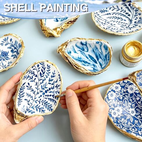 ZYNERY 30PCS Natural Oyster Shells for Crafts, 5"-6" Large Gray Seashells Bulk for DIY Ornaments, Decoupage, Shell Painting, Vase Filler, Beach Decor & Ocean Theme Parties in Kuwait