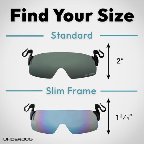 UNDERDOG Rocky Hat Clip-On Sunglasses, Polarized UV400 Lens, Lightweight, Glare Reduction for Golf, Hiking, Running, Outdoors in Kuwait