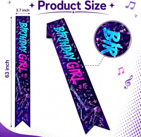 Kpop Birthday Decorations Sash, Birthday Girl Sash for Kpop Theme Party, Kpop Party Supplies for Birthday Graduation Bachelorette, Adjustable Happy Birthday Sash 62 Inch in Saudi Arabia