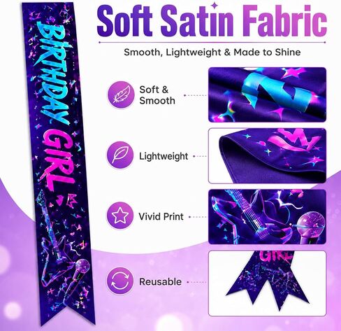 Kpop Birthday Decorations Sash, Birthday Girl Sash for Kpop Theme Party, Kpop Party Supplies for Birthday Graduation Bachelorette, Adjustable Happy Birthday Sash 62 Inch in Saudi Arabia