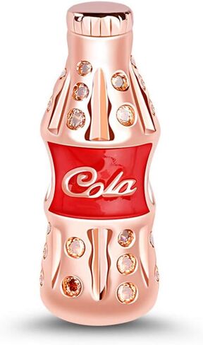 GNOCE 18K Rose Gold Palted Cola Charm With Red Cz Stone S925 Sterling Silver Taste The Feeling Cola Bottle Accessories Beads Fit All Major Brands Of Bracelet… in Kuwait