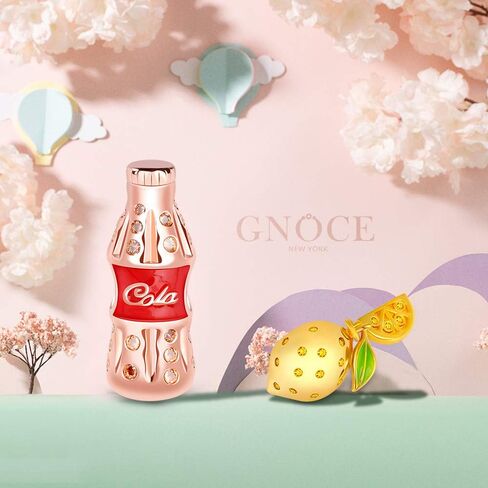 GNOCE 18K Rose Gold Palted Cola Charm With Red Cz Stone S925 Sterling Silver Taste The Feeling Cola Bottle Accessories Beads Fit All Major Brands Of Bracelet… in Kuwait