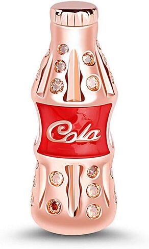 GNOCE 18K Rose Gold Palted Cola Charm With Red Cz Stone S925 Sterling Silver Taste The Feeling Cola Bottle Accessories Beads Fit All Major Brands Of Bracelet… in Kuwait