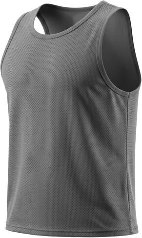 Mens Drop Arm Muscle Tops Sleeveless Workout Mesh Tank Top for Men Soft Quite Dry Shirt in Kuwait