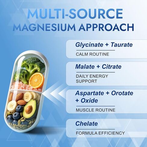 Lumine Magnesium Complex 1000mg - 8 Forms for Night & Muscle Support | 1000mg 8-in-1 magnesium blend with glycinate, citrate & malate supports muscle function, calm routines & energy metabolism. in Saudi Arabia