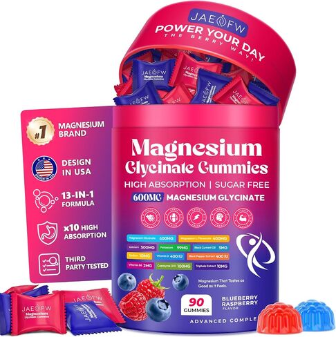 Magnesium Glycinate Gummies 1000mg – x2 High Absorption Magnesium Gummies for Women, Men & Kids – Sugar Free Vegan Supplement with CoQ10, Vitamin D3 & B6 – Daily Balance, Calm Energy & Muscle Function in Saudi Arabia