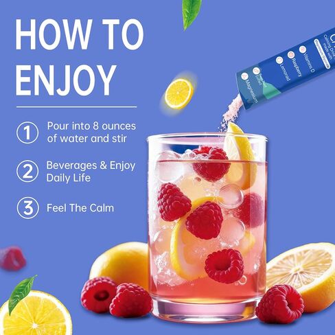 UltraCalm Super Calm Cortisol Drink, Magnesium Glycinate Powder with Ashwagandha L-Theanine Vitamin D3, Calm Magnesium Powder for Stress Relief Sleep Support, Raspberry Lemonade (30 Servings) in Kuwait
