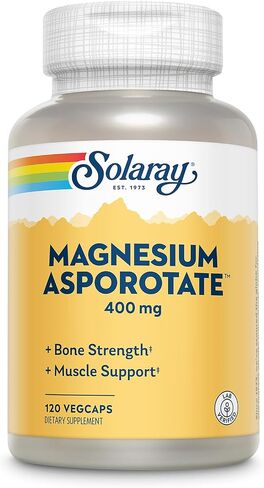 Solaray Magnesium Asporotate 400 mg | Aspartate, Orotate & Citrate Complex | Healthy Heart, Muscle, Nerve & Circulatory Function Support | 200 VegCaps in Kuwait